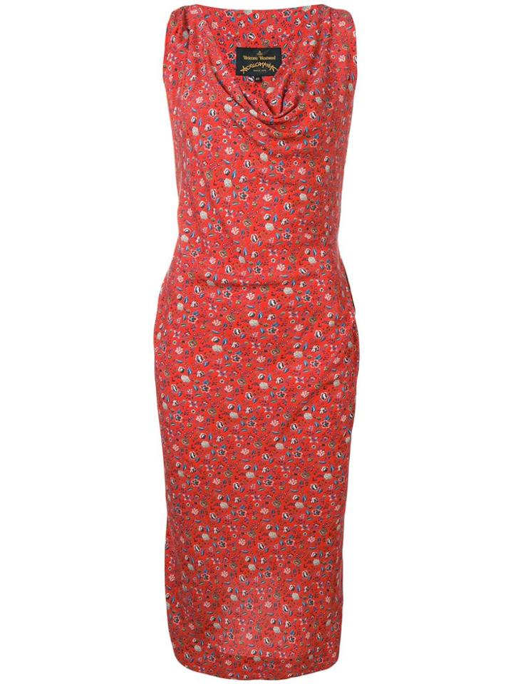 Vivienne Westwood Anglomania Floral Print Midi Dress - Red
