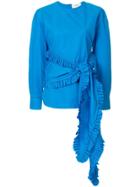 Ports 1961 Frilled Sash Blouse - Blue