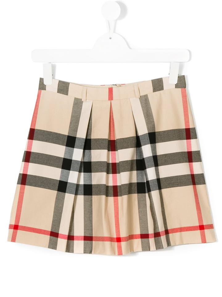 Burberry Kids - Housecheck Pleated Skirt - Kids - Cotton - 14 Yrs