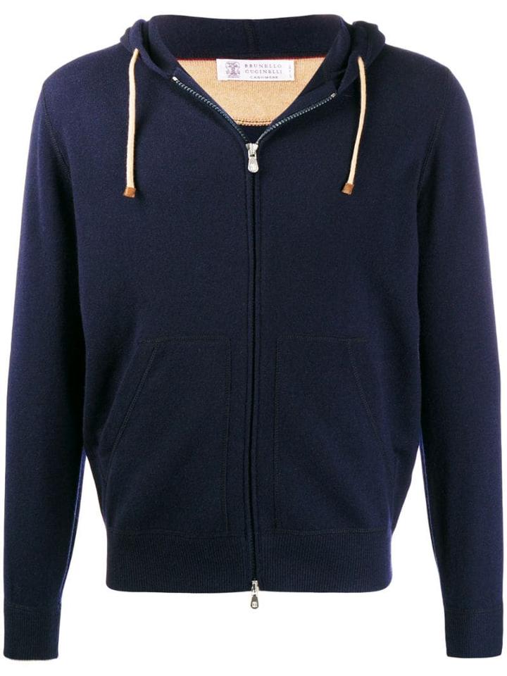 Brunello Cucinelli Zip-up Hoody - Blue