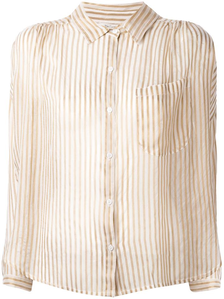 Mes Demoiselles - Sheer Striped Blouse - Women - Polyester/viscose - 36, Nude/neutrals, Polyester/viscose