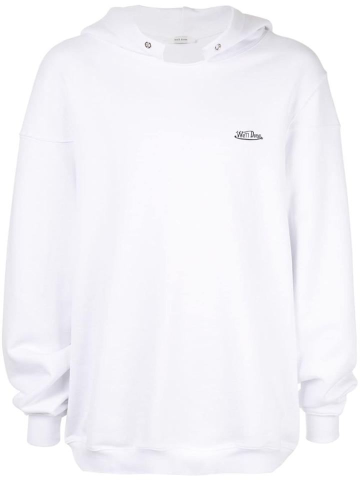 We11done Cutout Collar Hoodie - White