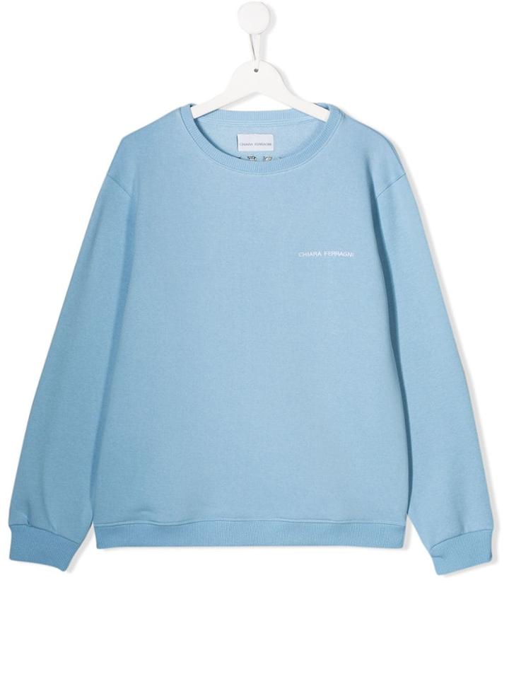 Chiara Ferragni Kids Embroidered Eye Jumper - Blue