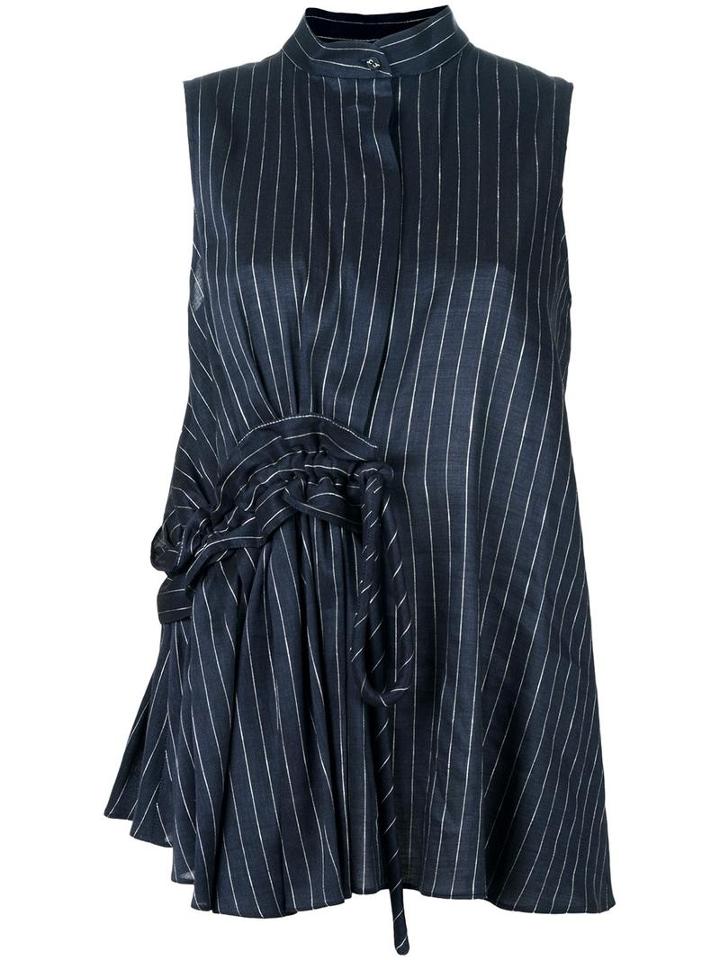 Victoria Victoria Beckham Pinstripe Top, Women's, Size: 12, Blue, Cotton/linen/flax/spandex/elastane/silk