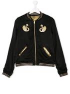 Little Marc Jacobs Swan Embroidered Reversible Bomber Jacket -