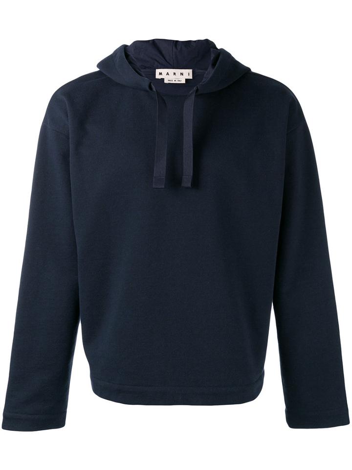 Marni Oversized Hoodie, Men's, Size: 46, Blue, Cotton