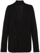 Ann Demeulemeester Alpaca Blend Double Breasted Blazer - Black