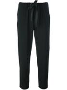 Erika Cavallini Tie Waist Trousers, Women's, Size: 46, Black, Spandex/elastane/virgin Wool