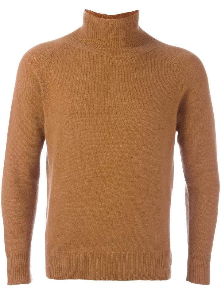 Barena Raglan Sleeve Jumper, Men's, Size: Large, Brown, Cashmere/virgin Wool