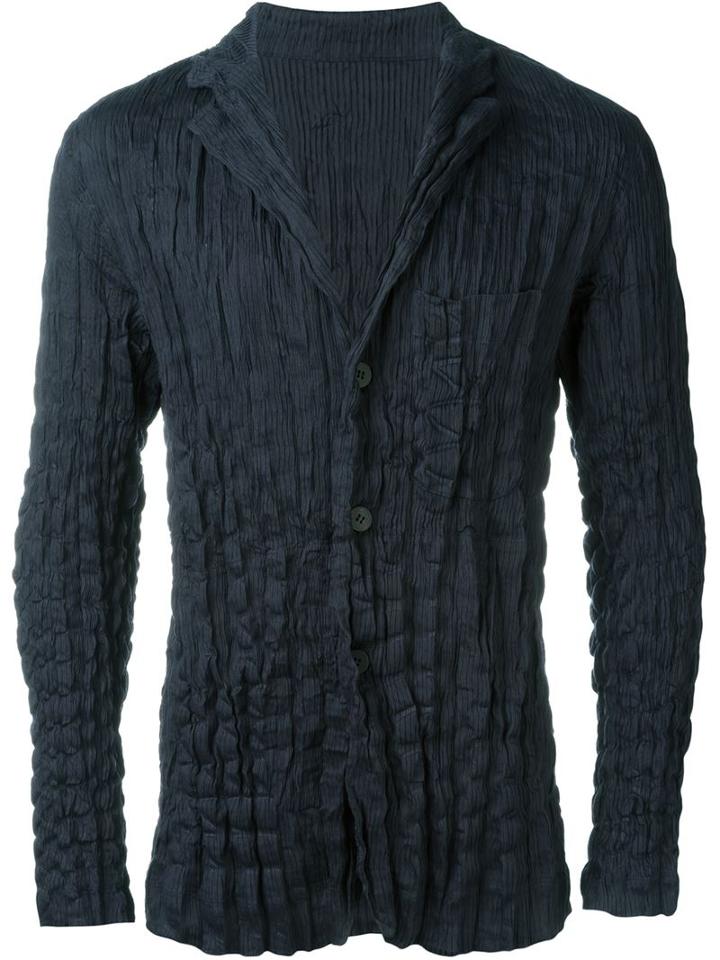 Issey Miyake Men Wrinkled Single Breasted Lightweight Jacket