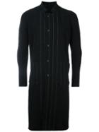Uma Wang Stripe Detail Coat, Men's, Size: Small, Black, Nylon/alpaca