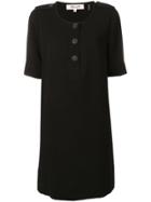 Dvf Diane Von Furstenberg Buttoned Shift Dress - Black