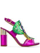 Albano Embellished Open-toe Pumps - Pink