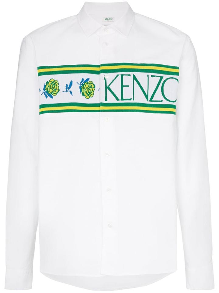 Kenzo Knit Logo Panel Shirt - White