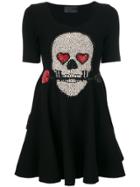 Philipp Plein Embellished Skull Dress - Black