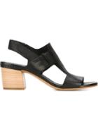 Roberto Del Carlo Chunky Heel Sandals, Women's, Size: 38.5, Black, Calf Leather/leather