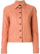 Joseph Classic Buttoned Jacket, Women's, Size: 36, Pink/purple, Lamb Skin