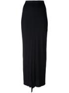 Rick Owens Lilies Ruched Fishtail Straight Skirt - Black