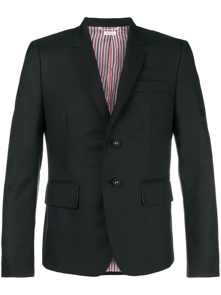 Thom Browne 4-bar Silk High-armhole Sport Coat - Black