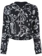The Elder Statesman Printed Zip Hoodie - Black