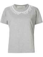 Tu Es Mon Trésor Pearl Necklace T-shirt - Grey