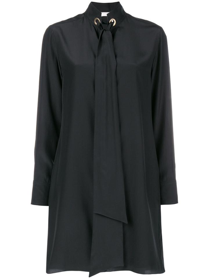 Chloé Tie Neck Shift Dress - Black