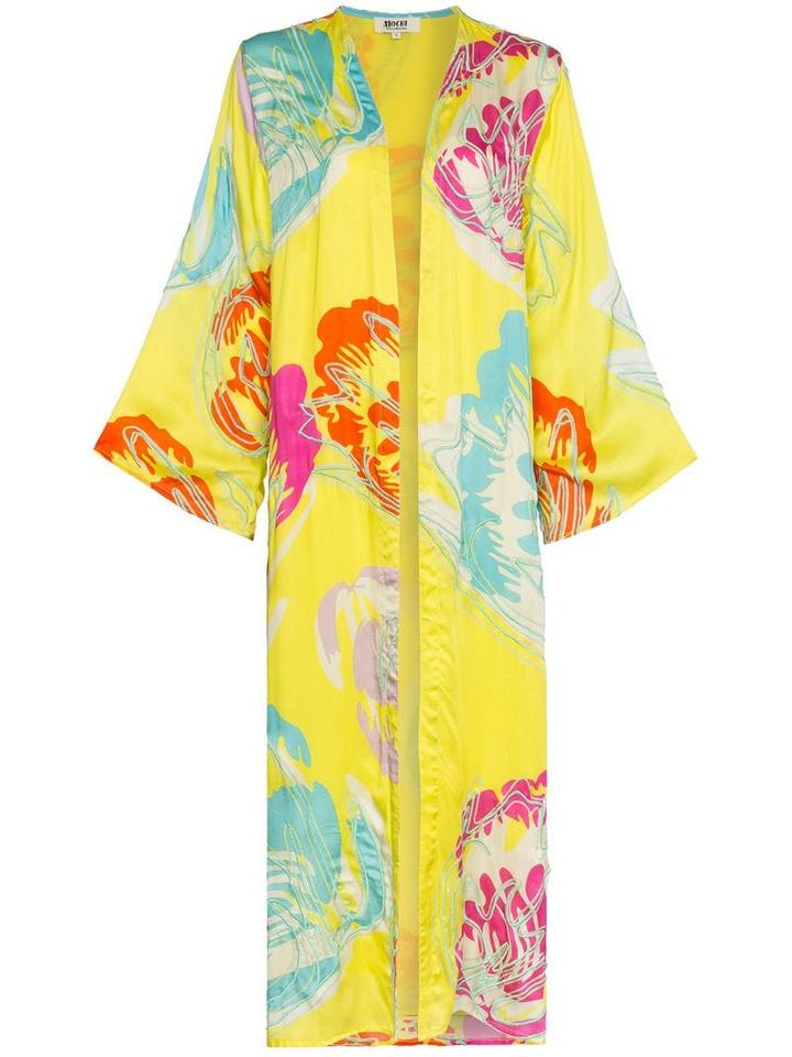 All Things Mochi Camila Side Split Kimono - Yellow