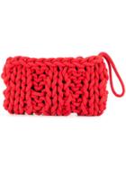 Alienina Braided Clutch Bag - Red