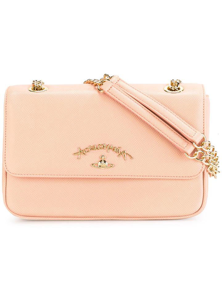 Vivienne Westwood Anglomania Flap Shoulder Bag, Women's, Nude/neutrals, Calf Leather