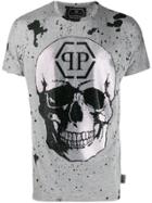 Philipp Plein Skull Logo Print T-shirt - Grey
