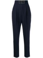 Elisabetta Franchi High Rise Tapered Trousers - Blue