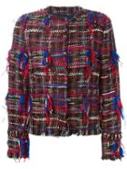 Msgm Fringed Bouclé Jacket, Women's, Size: 44, Cotton/acrylic/polyester/other Fibres