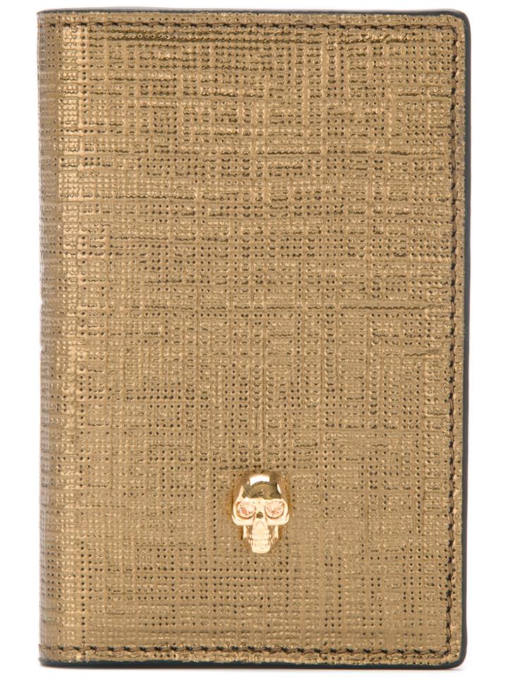 Alexander Mcqueen Skull Embellished Fold Out Purse - Metallic