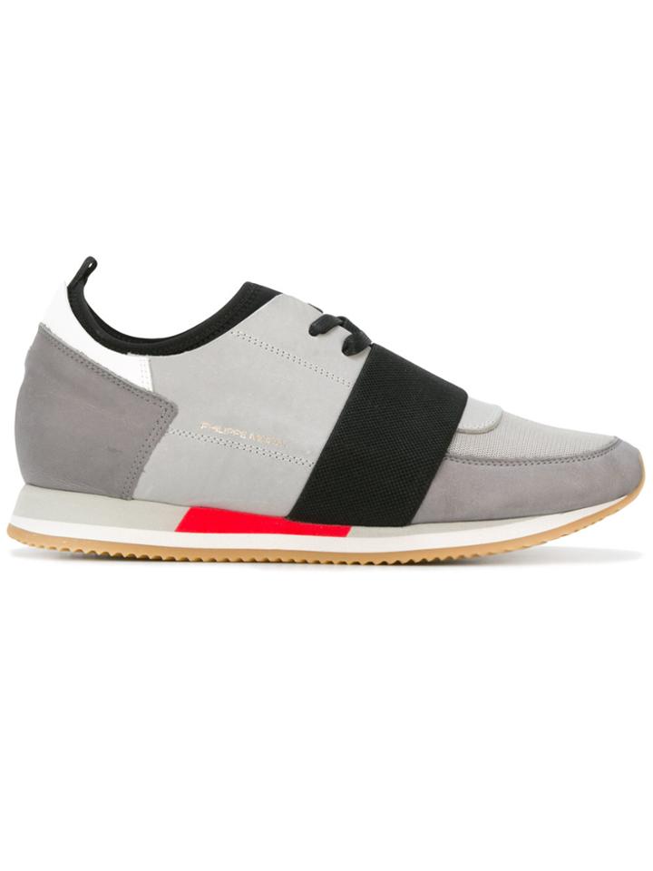 Philippe Model Front Strap Sneakers - Grey
