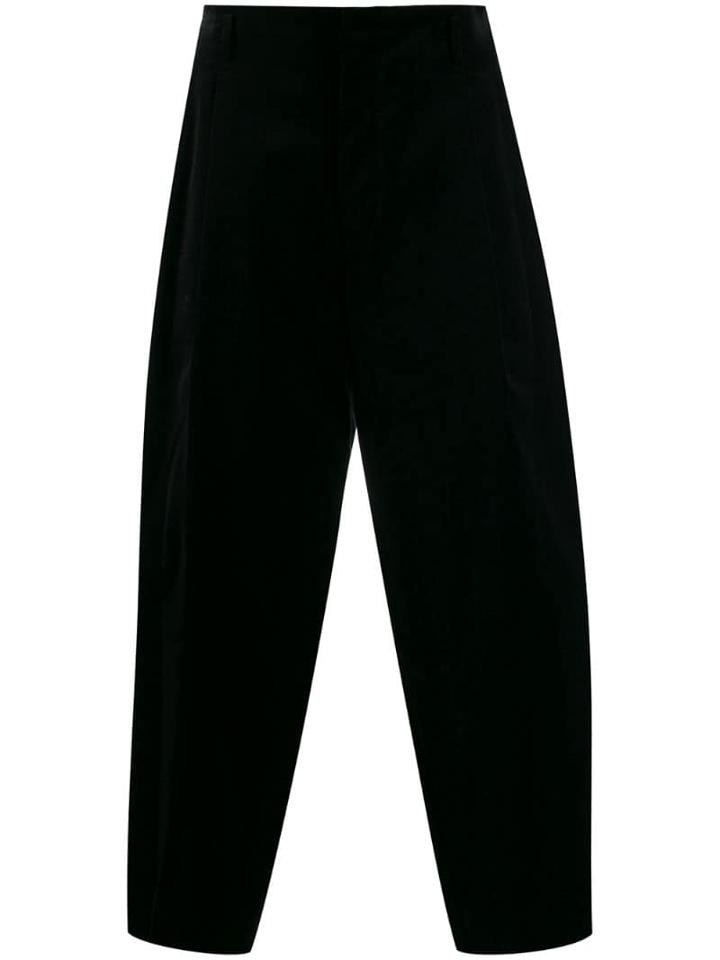Comme Des Garçons Homme Plus Silk Panel Cropped Trousers - Black