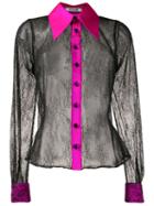 Styland Floral Lace Shirt - Black