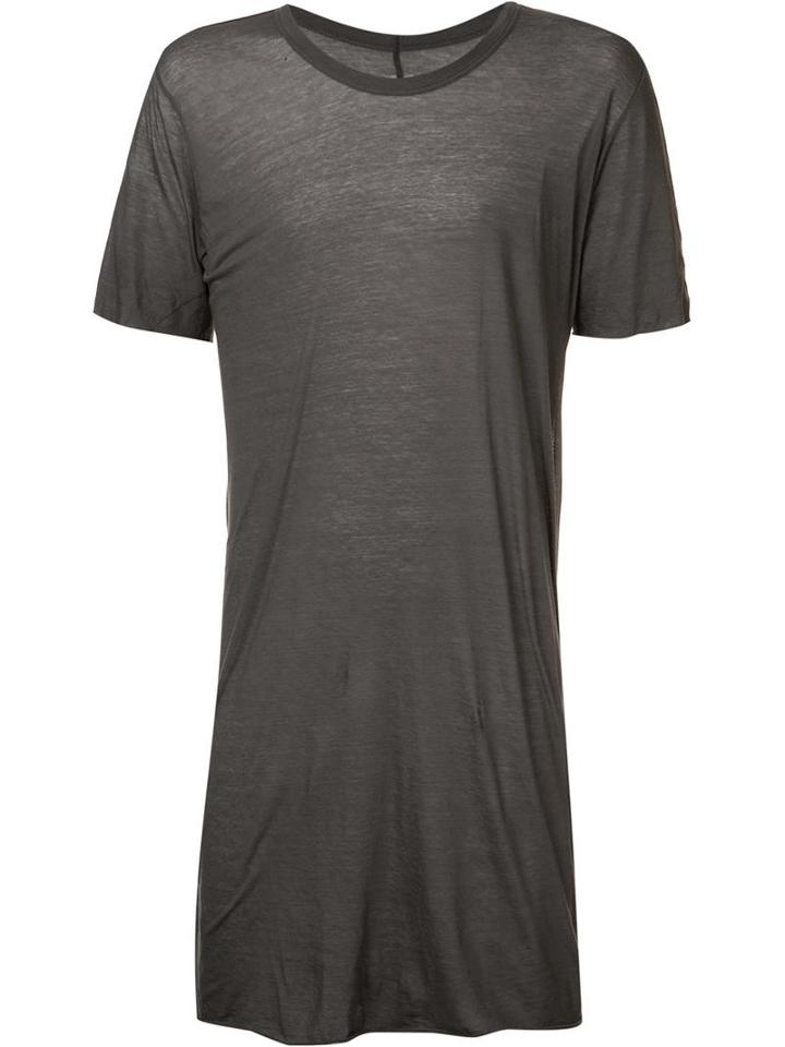 Rick Owens Long Length T-shirt, Men's, Size: Xxl, Grey, Cotton
