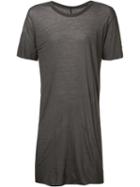Rick Owens Long Length T-shirt, Men's, Size: Xxl, Grey, Cotton