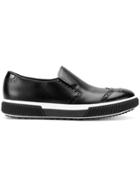 Prada Brogue Detail Loafers - Black