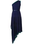 Scanlan Theodore One Shoulder Dress, Women's, Size: S/m, Blue, Linen/flax