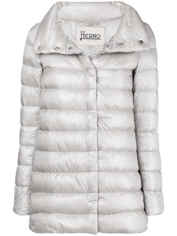 Herno Zipped Padded Coat - Grey
