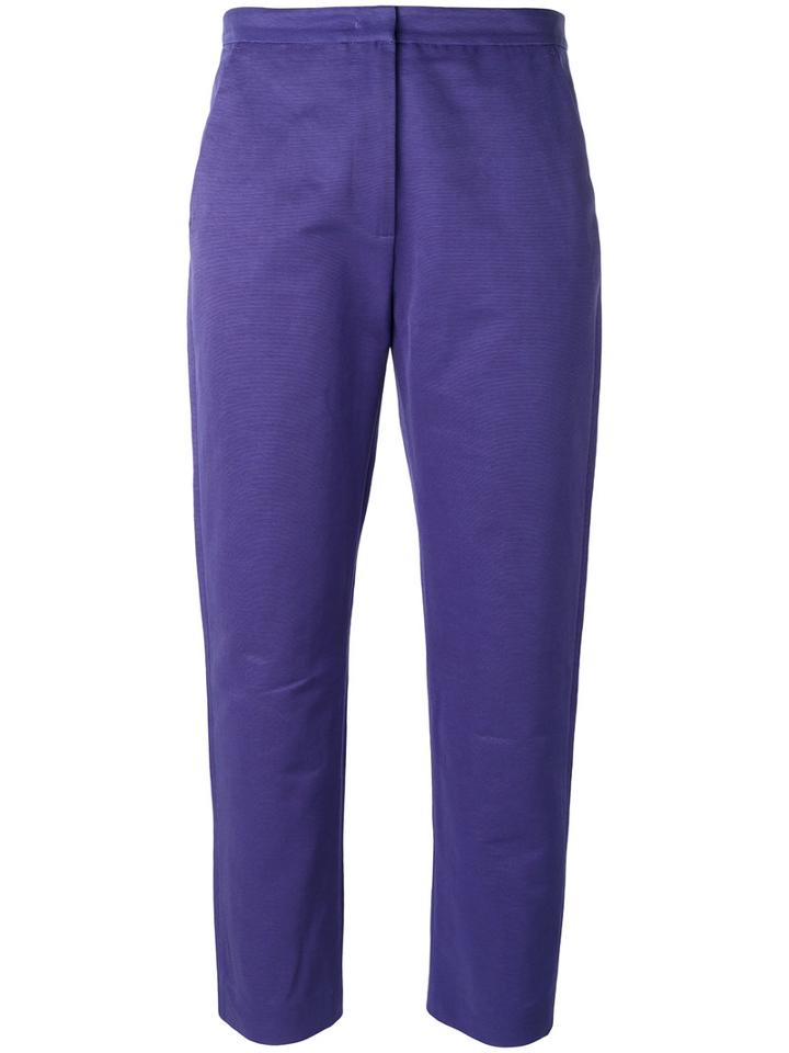 Msgm Faille Pants, Women's, Size: 42, Blue, Cotton/polyamide/polyester