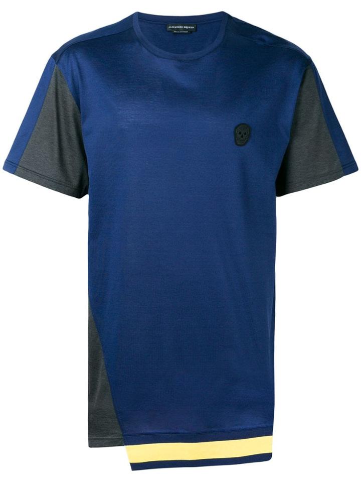 Alexander Mcqueen Contrast Panelled T-shirt - Blue