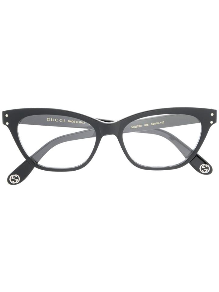 Gucci Eyewear Cat Eye Frames Glasses - Black