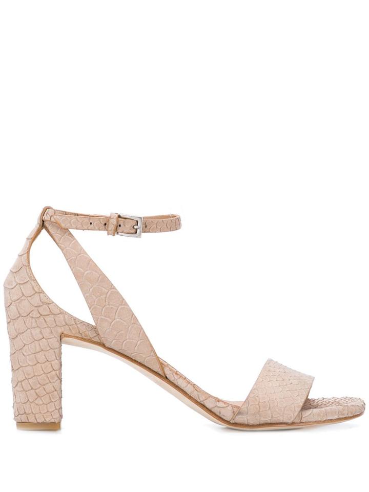 Del Carlo Chunky Heel Sandals - Neutrals