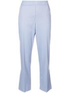 Dorothee Schumacher Cropped High Waisted Trousers - Blue