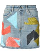 Amen Sequin Embellished Skirt - Blue