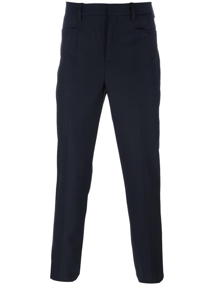 Neil Barrett Classic Fit Trousers, Men's, Size: 48, Blue, Polyester/spandex/elastane/wool