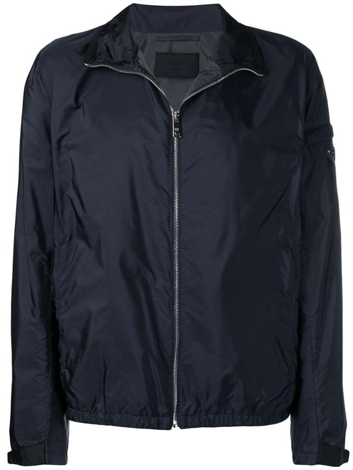 Prada Logo Plaque Jacket - Blue