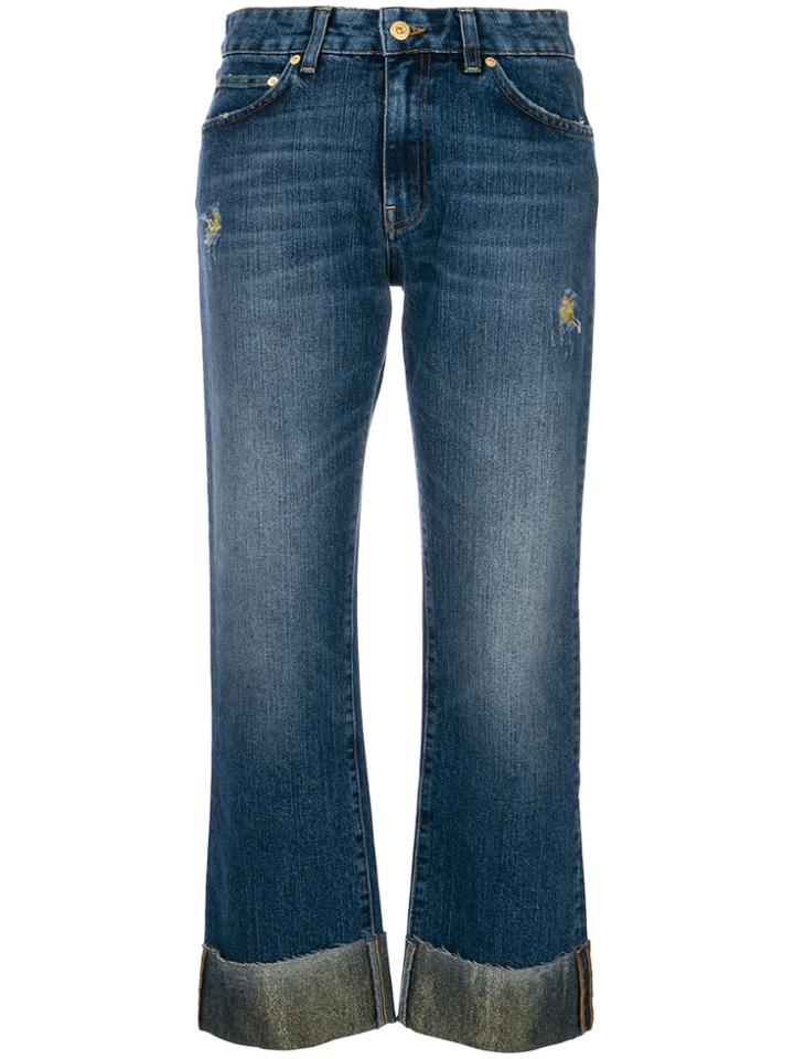Department 5 Cropped Jeans With Flare - Blue